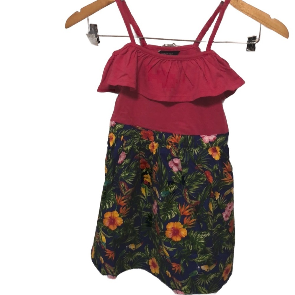 🌴NAUTICA NWT pink floral sleeveless girls dress size 6